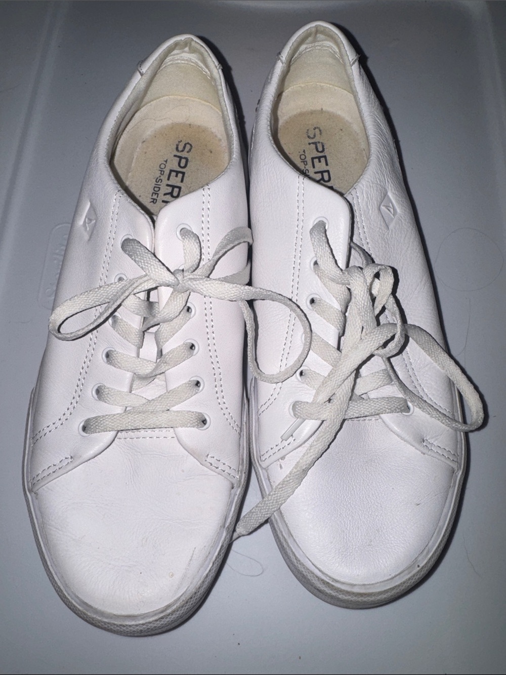 Sperry White Low-Top Leather Sneakers